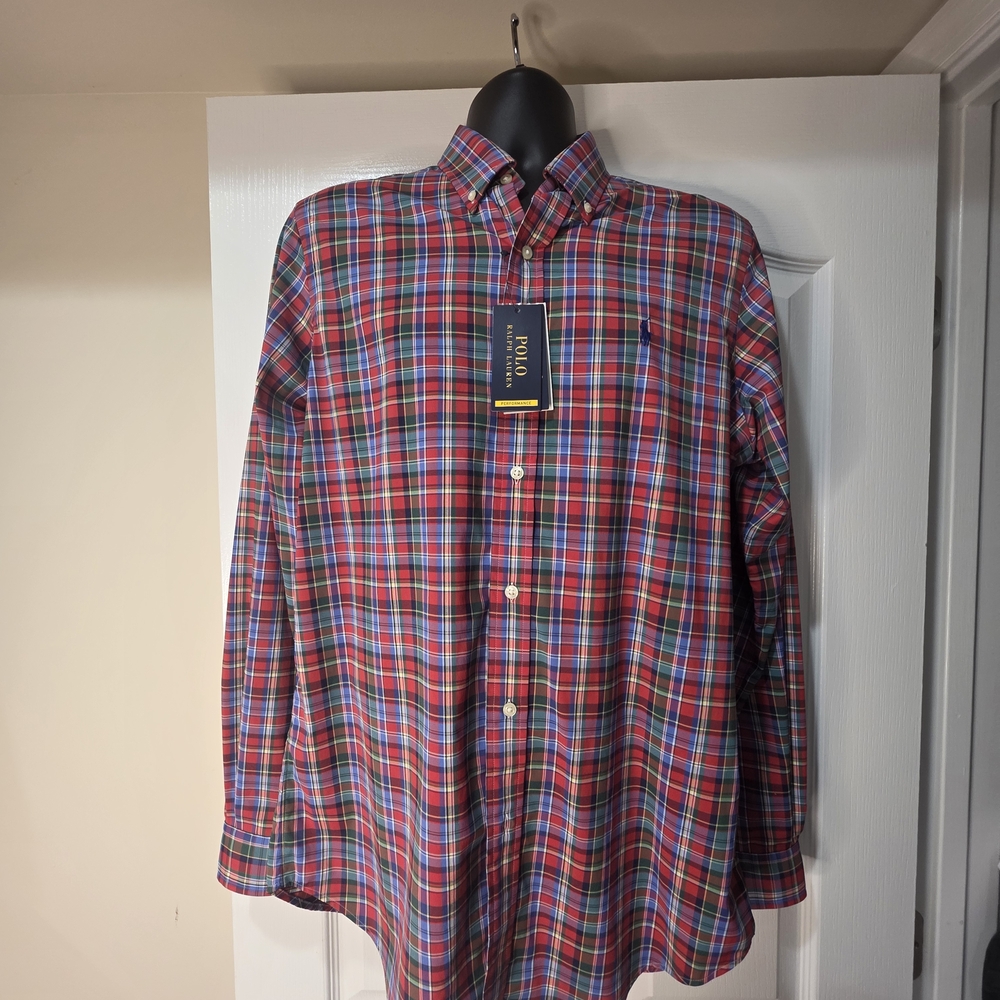 Ralph Lauren Red and Blue Plaid Casual Shirt